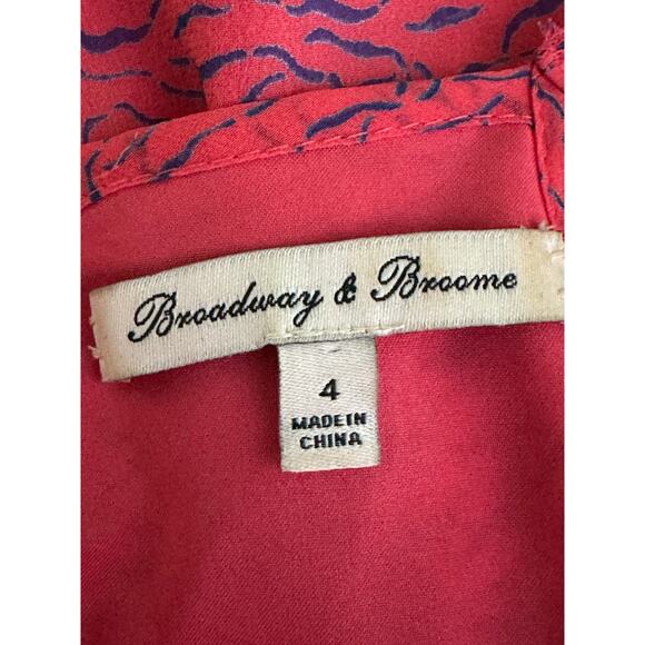 Broadway & Broome pink blue print silk halter mini dress size 4 - Picture 3 of 16